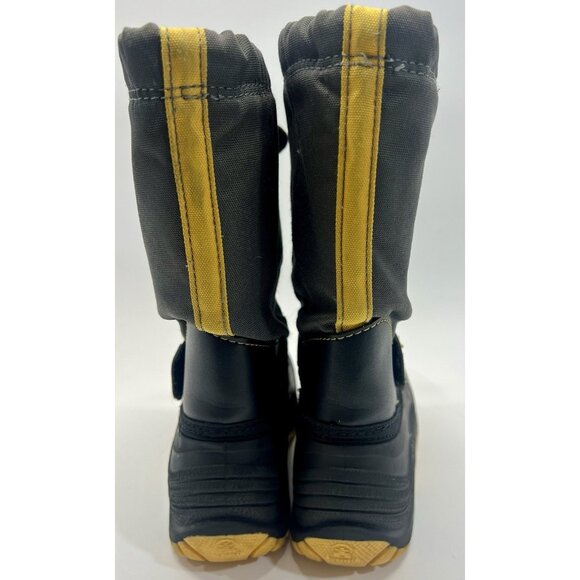 Kamik Kids Winter Snow Boots Size 3 Black Yellow Waterproof Insulated Drawstring - Picture 4 of 8